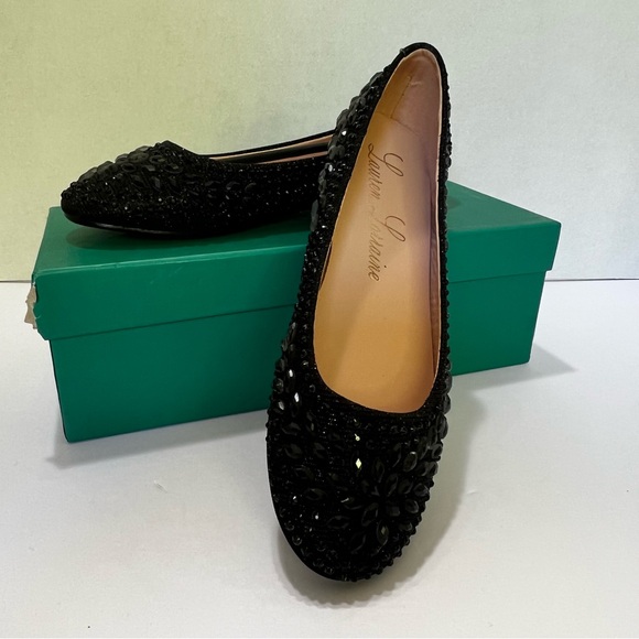 NEW! Womens‎ Lauren Lorraine Becky Black Jeweled Slip on Ballet Flats Size 5.5 main image 8